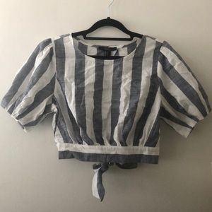 Forever 21 open back tie back crop top